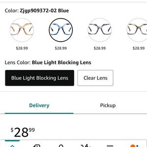 New blue light blocking lens glasses.